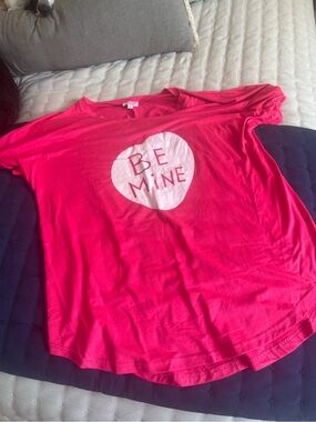 Women’s Hot Pink 'Be Mine' Short Sleeve Sleep Tee